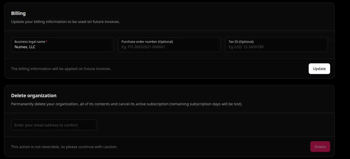 Billing and invoices