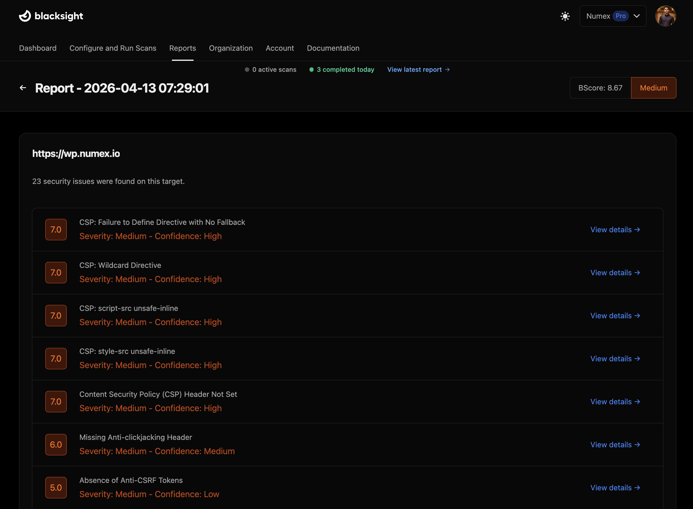 Investigate findings