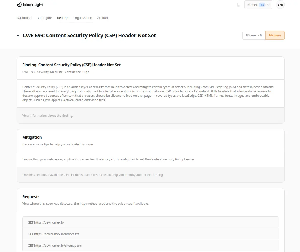 Investigate findings requests